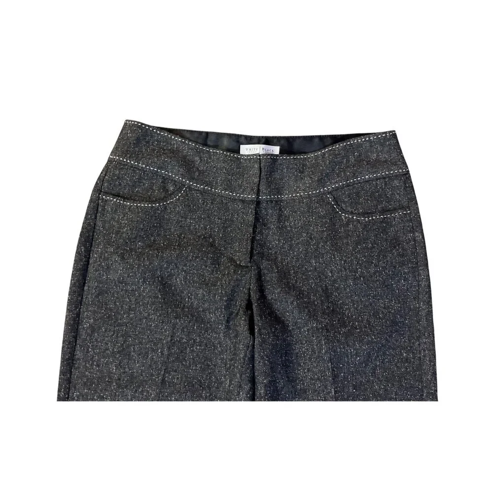 White House Black Market Womens 8 Used Black Gray Tweed Capri Pants - Picture 5 of 14